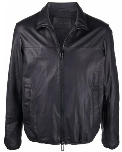 Emporio Armani Leather Jackets - Blue
