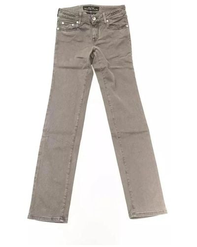 Jacob Cohen Jeans estilo vintage con logo bordado - Gris