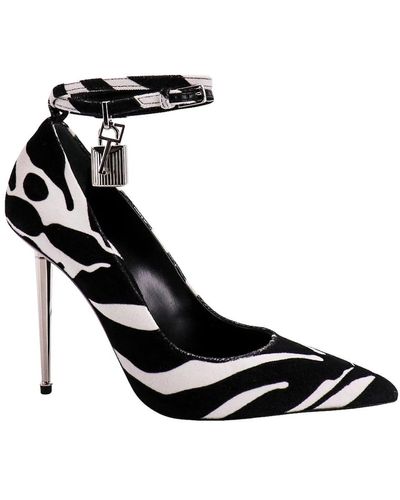 Tom Ford Animalier print velvet heels - Negro