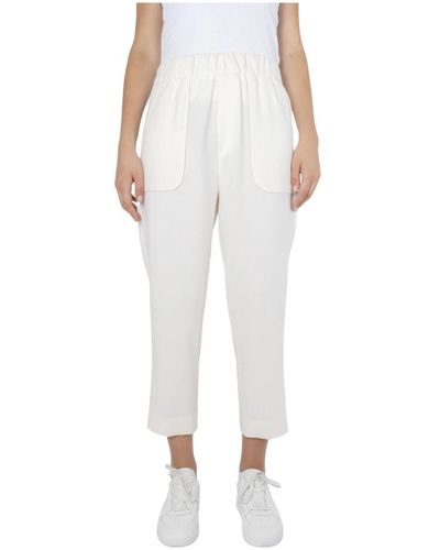 Nine:inthe:morning Trousers > slim-fit trousers - Blanc