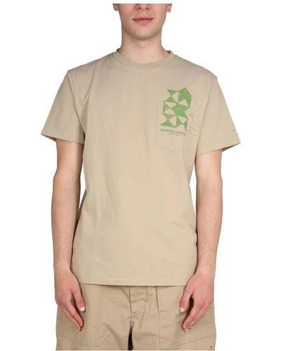 Engineered Garments Logo-Druck-T-Shirt - Natur