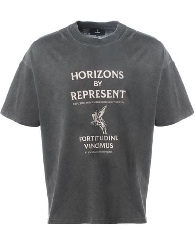 Represent Horizons schwarzes text-print t-shirt - Grau