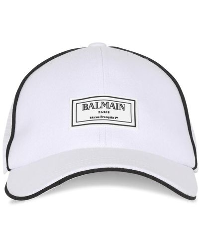 Balmain Cotton cap with openwork mesh - Bianco