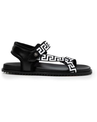 Versace Flat Sandals - Black