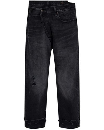 R13 Oversize-Jeans - Blau
