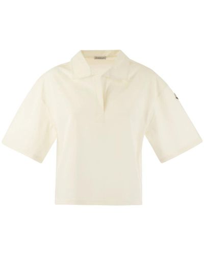 Moncler Oversized polo shirt jersey poplin - Weiß