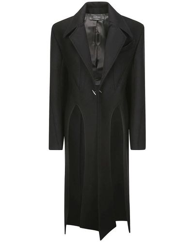 Mugler Single-Breasted Coats - Black