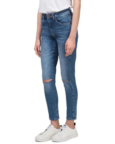 One Teaspoon Denim skinny jeans mit distressed details - Blau