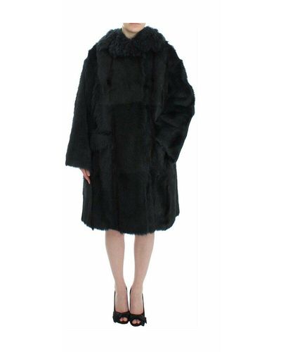 Dolce & Gabbana Fur shearling long coat - Negro