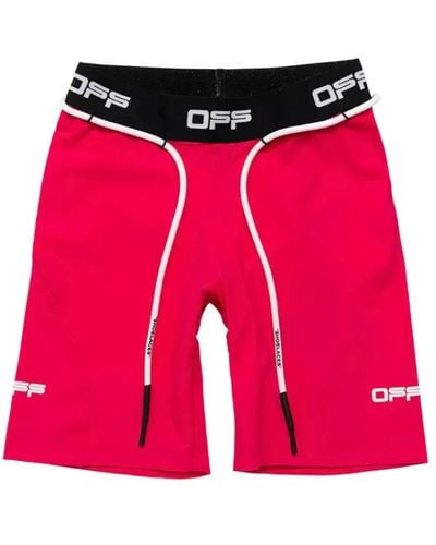 Off-White c/o Virgil Abloh Rosa elastische shorts für frauen - Rot