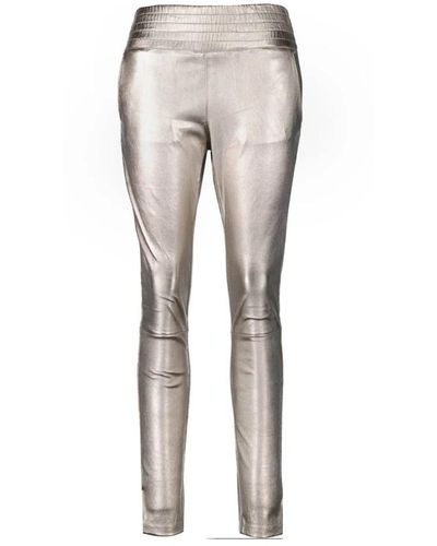 Ibana Trousers > leather trousers - Gris