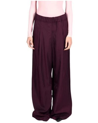 Dries Van Noten Wide Trousers - Purple