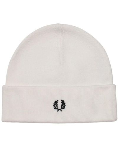 Fred Perry Beanie in lana bianca con logo - Bianco