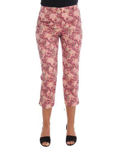 Dolce & Gabbana Pantalones de brocado floral capri - Rojo