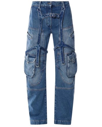 Off-White c/o Virgil Abloh Jeans a gamba larga blu