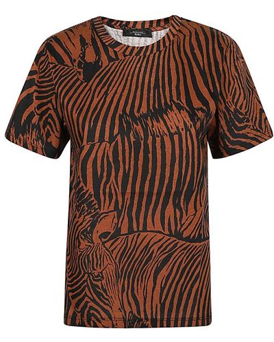 Weekend by Maxmara T-shirt stampata zebra in cotone - Marrone