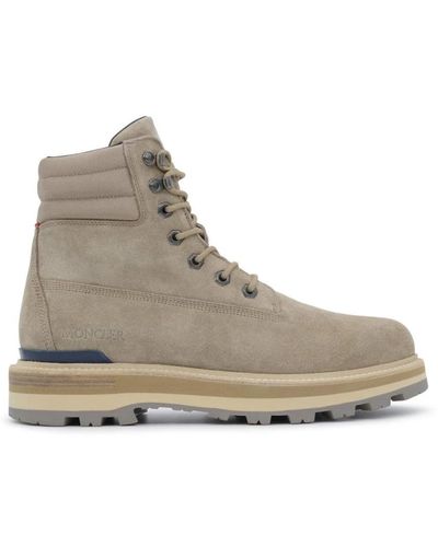 Moncler Lace-Up Boots - Grey