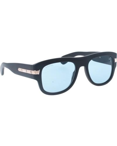 Gucci Stilvolle sonnenbrille schwarzer rahmen - Blau