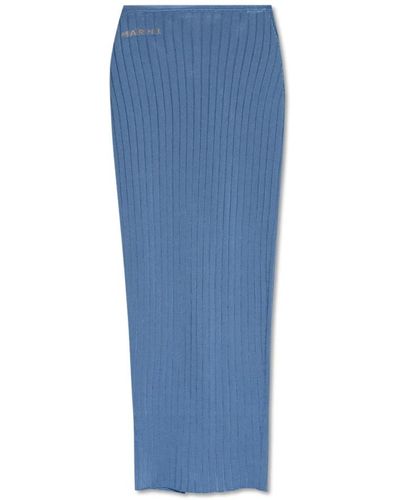 Marni Falda con logo - Azul