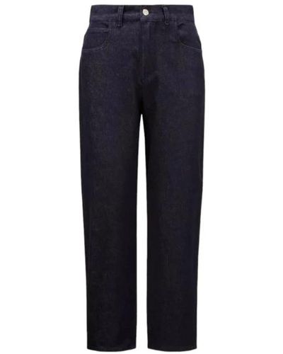 Moncler High waist cropped denim jeans - Blau
