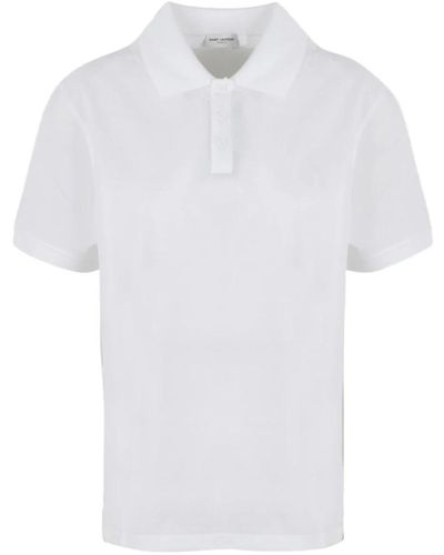 Saint Laurent Polo Shirts - White