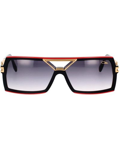 Cazal Vintage rechteckige sonnenbrille mit titan-details - Schwarz