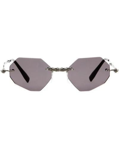 Kuboraum Montatura geometrica in metallo occhiali da sole - Grigio