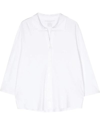 Majestic Filatures Weiße 3/4 ärmel chemise bluse