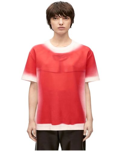 Loewe Blur baumwoll-jersey t-shirt - Rot