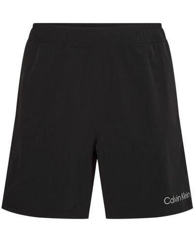 Calvin Klein Schwarze baumwoll-bermuda-shorts mit elastischem bund