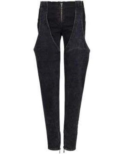 Balmain Gewaschene baumwoll-jeans mit niedrigem bund - Schwarz