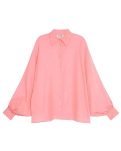 SOSUE Oversized voile bluse - Pink