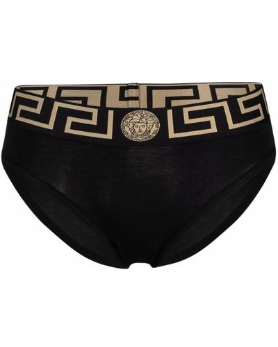 Versace Schwarze greca-taillenbund-shorts