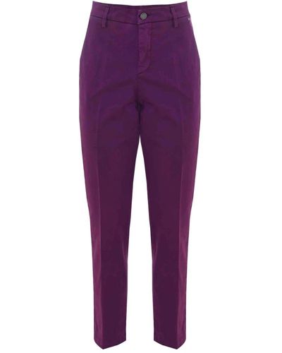 Kocca Pantaloni in cotone elasticizzato a carota - Viola
