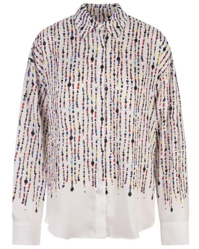 MSGM Weißes oversized perlenmuster hemd - Mehrfarbig