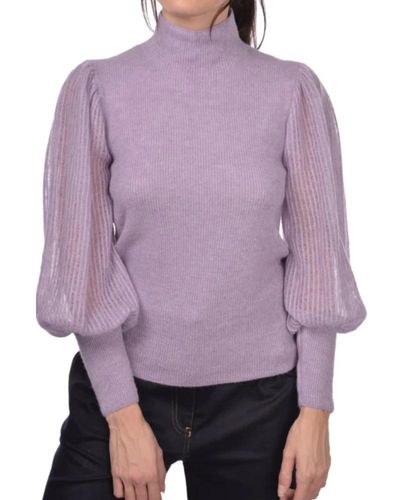 Paolo Fiorillo Alpaka pullover mit englischem strickmuster - Lila