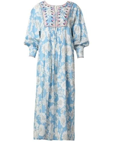 Antik Batik Midi Dresses - Blue