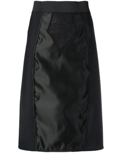Dolce & Gabbana Falda corset con encaje elegante - Negro