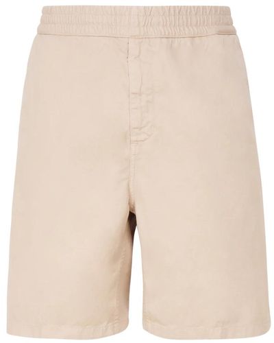 Carhartt Weiße baumwoll-shorts mit elastischem bund - Natur