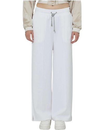 John Richmond Straight fit jogginghose mit verstellbarem elastikbund - Weiß