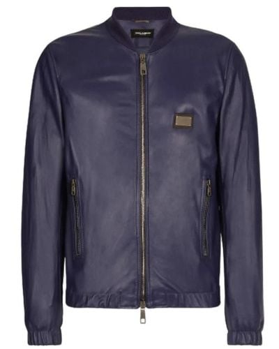 Dolce & Gabbana Leather Jackets - Blue