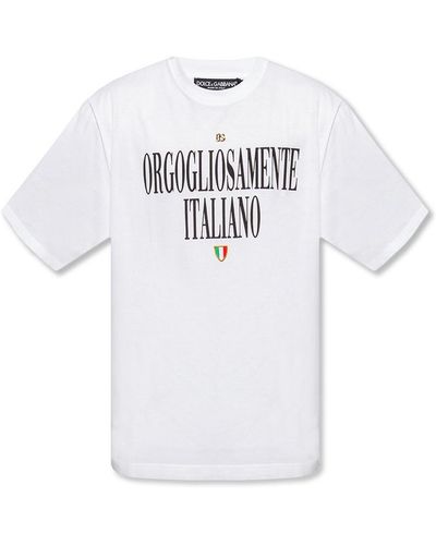 Dolce & Gabbana T-shirt with dg logo and print - Weiß