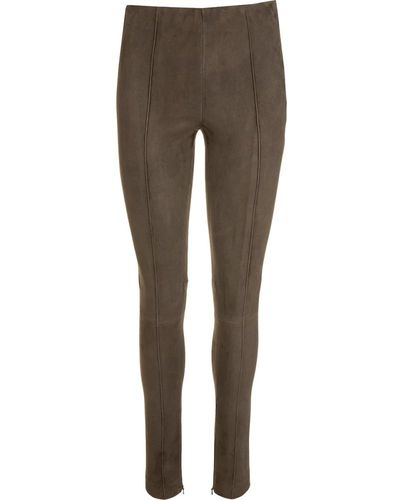 Ralph Lauren Pantalons en cuir - Gris