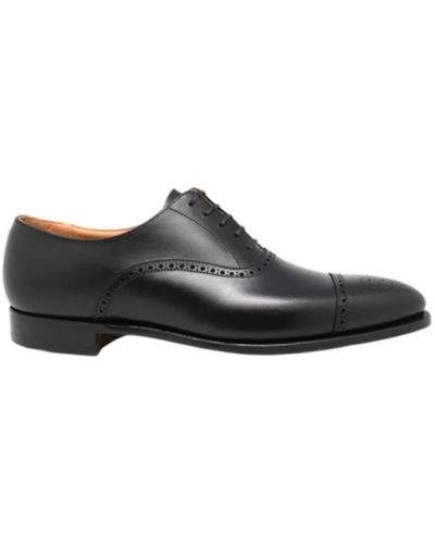 Crockett & Jones Malton Black Professionelle Stil Schuhe - Schwarz