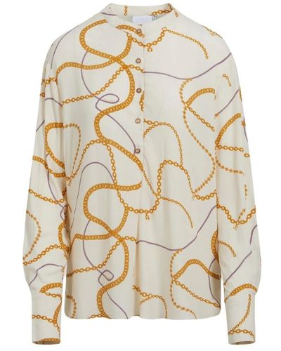 COSTER COPENHAGEN Bluse - Shirt with chain print - Natur