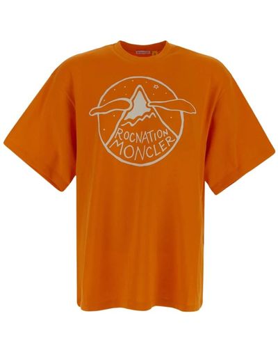 Moncler Baumwoll logo t-shirt - Orange