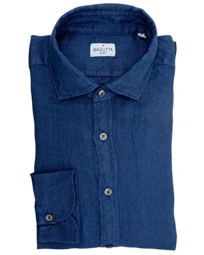 Bagutta Camicia in lino - Blu