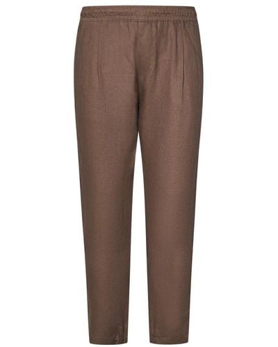 GOLDEN CRAFT Slim-Fit Trousers - Brown