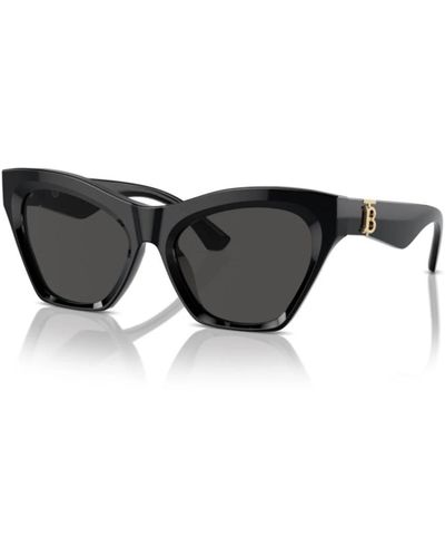 Burberry Moderne cat-eye sonnenbrille mit goldenen akzenten - Schwarz