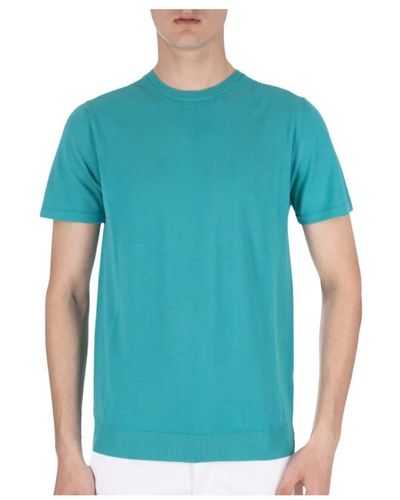 Daniele Fiesoli Baumwoll-t-shirt mit rippenbund - Blau